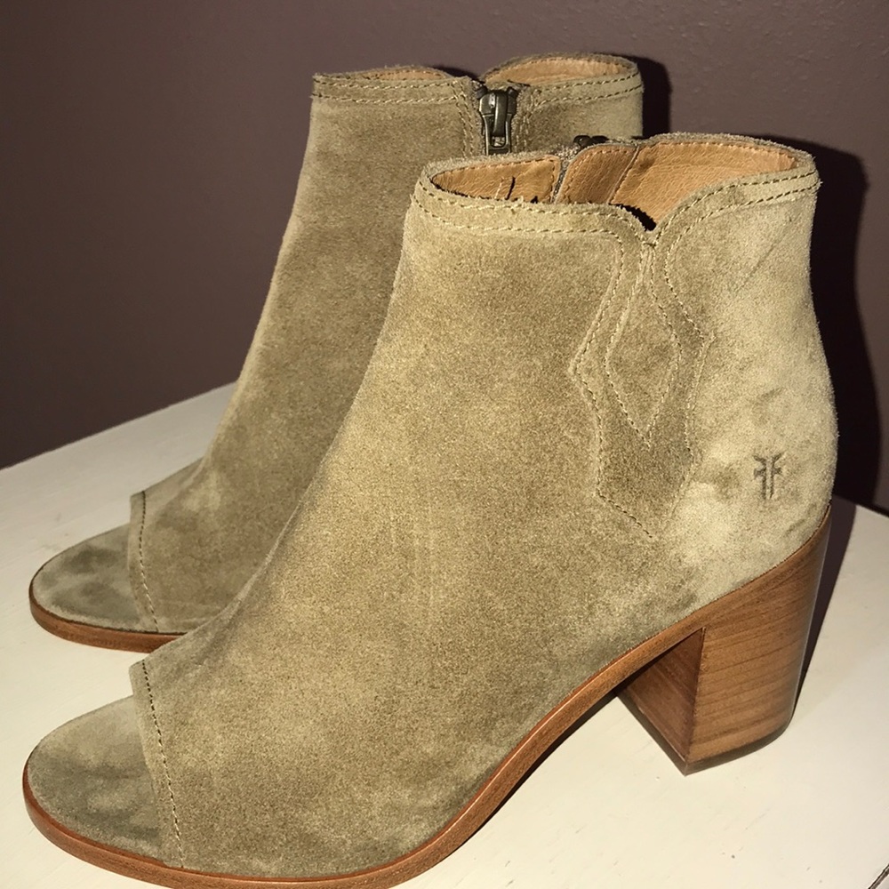 Frye Danica peep suede bootie